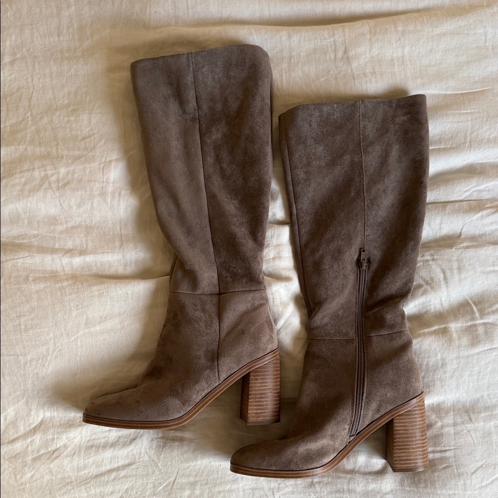 DV by Dolce Vita Taupe faux Suede Heeled Boots